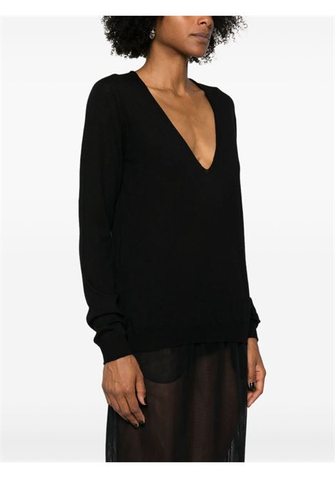 Black pull v-neck jumper Rick Owens - women RICK OWENS | RP02D3623M09